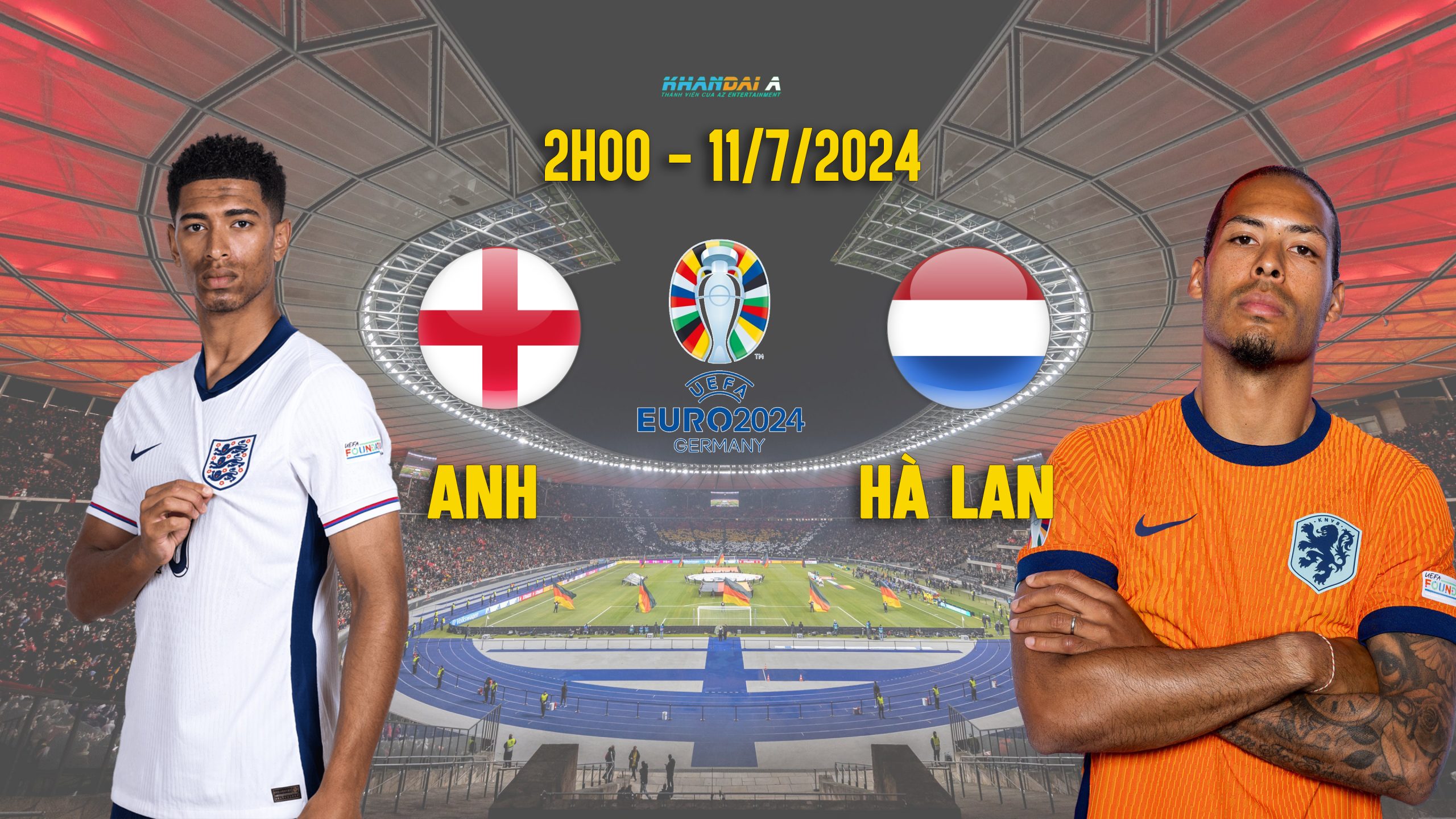 trực tiếp Anh vs Hà lan euro 2024